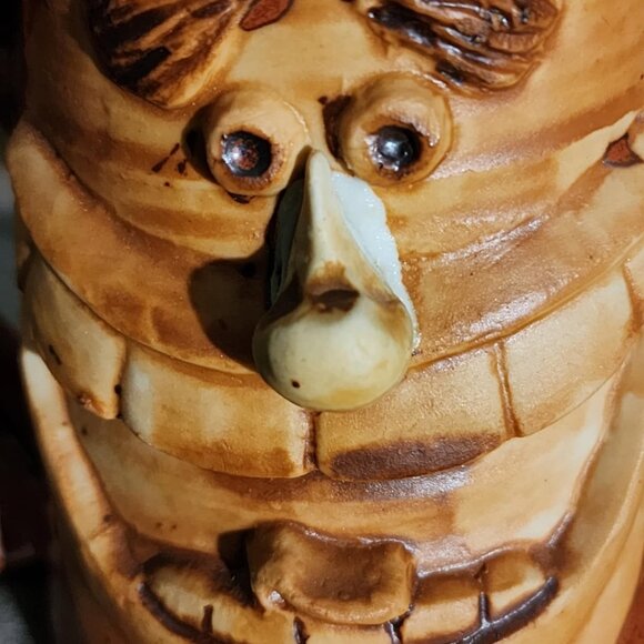 Rustic Vintage Pottery Mug with Big Mouth Face - Picture 4 of 9